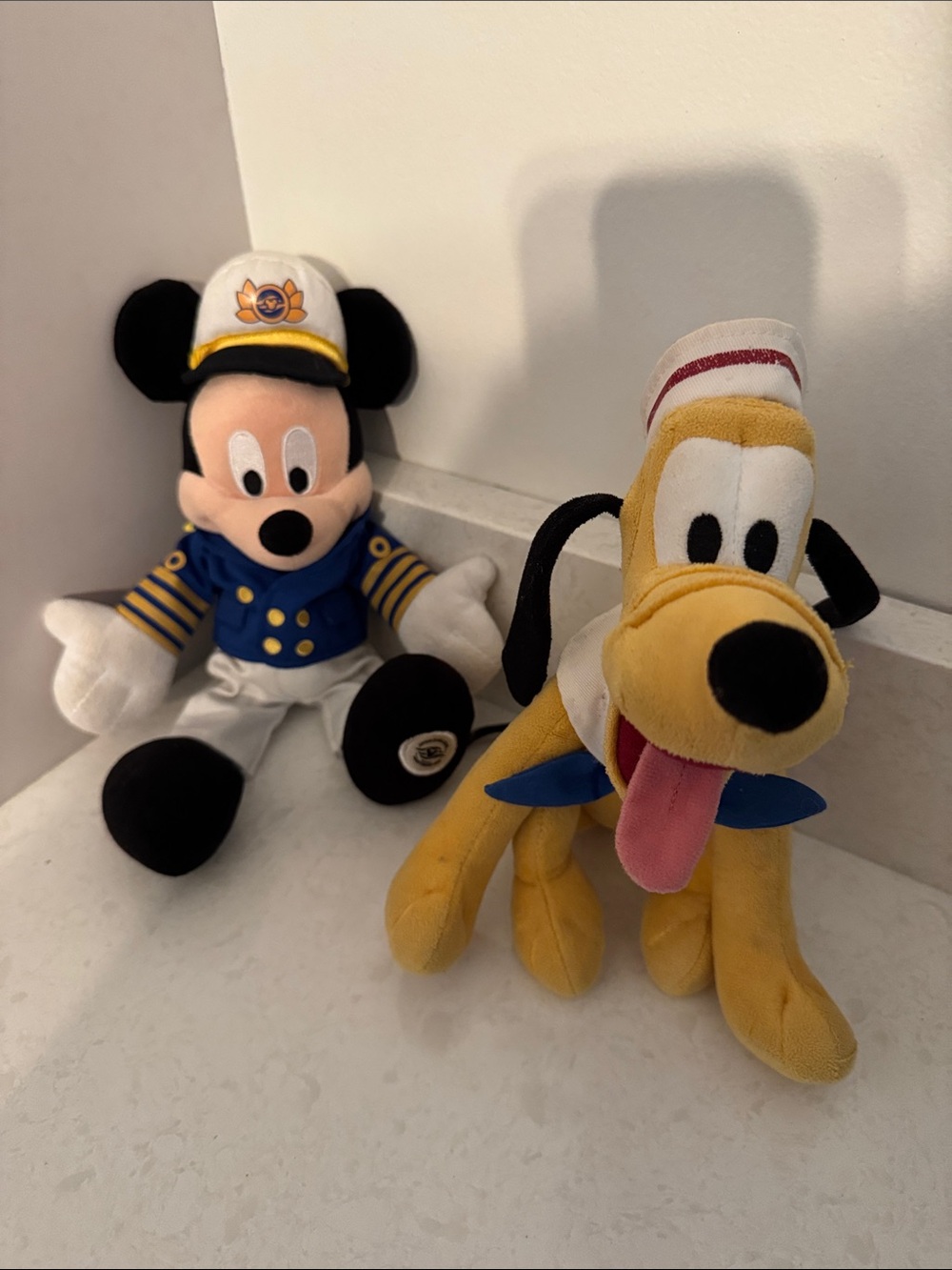 Disney Cruise Line Captain Mickey Mouse Plush Toy 12” & Pluto Plush